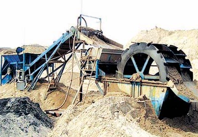 水(shuǐ)輪洗沙機(jī)工(gōng)作(zuò)場(chǎng)